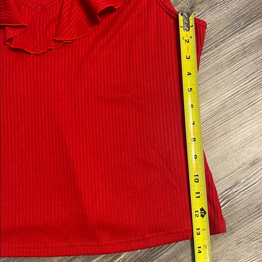NWT MODCLOTH Ruffle Me This Red Ribbed Tank XL - Picture 6 of 6